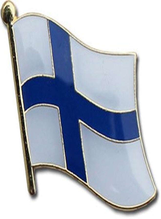 Flagline Finland Flag Die-struck Metal Single Lapel Pin with Butterfly Clasp Closure - Image 2