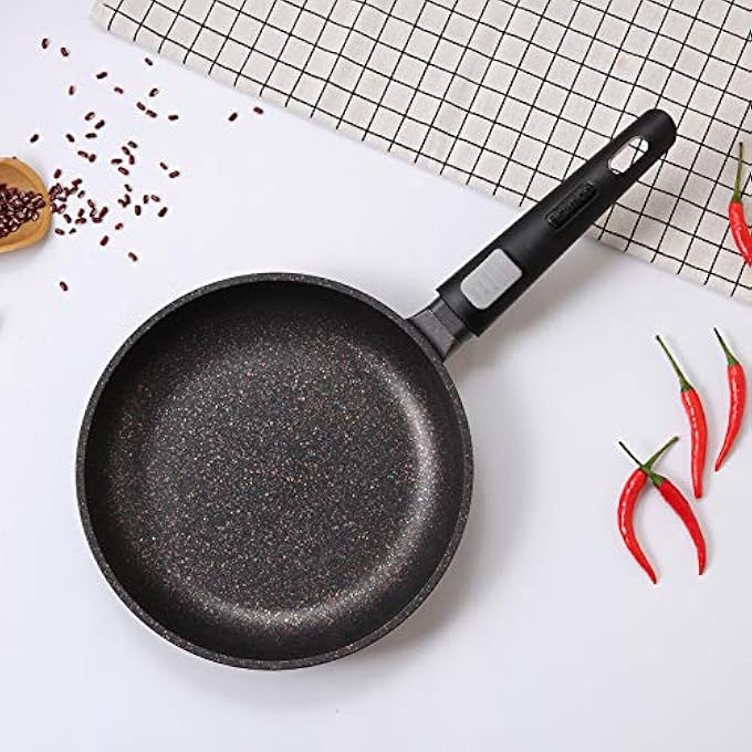 فيسمان مقلاة 28 سم بمقبض قابل للفصل، مقلاة ألومنيوم غير لاصقة بعمق 50 سم، سلسلة ريبستو، أواني طهي بالحث، مقبض باكليت مريح لطهي الأومليت والقلي السريع - Image 5