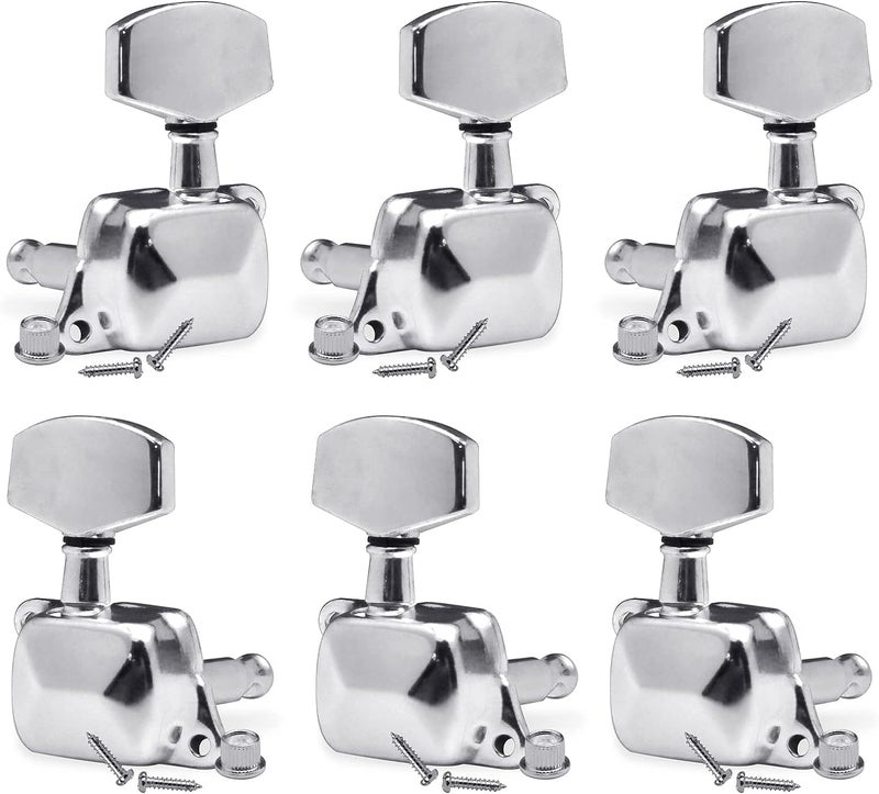 DEVICE OF URBAN INFOTECH Guitar Tuning Keys, 3L + 3R Guitar Machine Heads Knobs Guitar Keys for Acoustic Guitar Semi-Closed Locks Guitar Keys with Gears Screw Set for Acoustic or Electric Guitar
