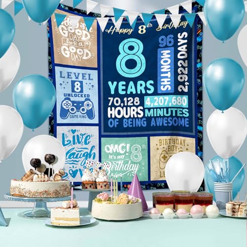 SIKLTY 8 Year Old Boy Birthday Gift, Gifts for 8 Year Old Boys, Boys 8 Years Old Gift Ideas Throw Blanket 60 x 50 Inch - Image 2