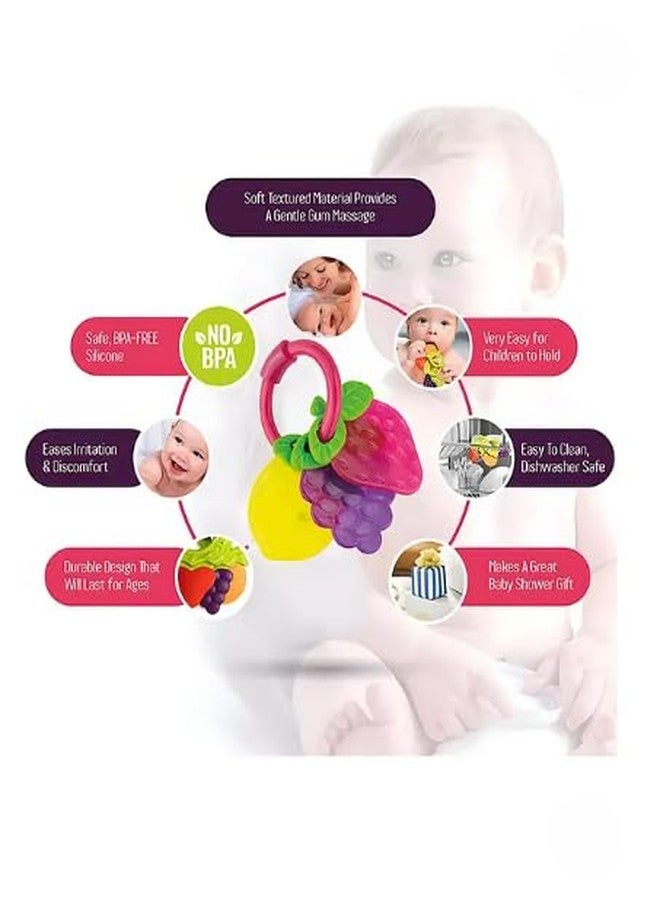 Kalra Magic® Baby Fruit Teethers – BPA-Free Silicone Easy-Grip Teething Toys for Infants | Soft Chewable Baby Teethers Pack of 2 - Image 4