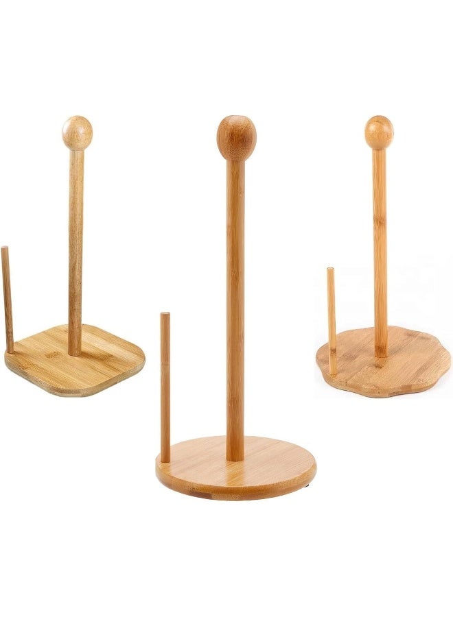 MOMENT 1 Pack Bamboo Roll Holder Countertop Tissue Stand Bamboo Paper Towel Holder Kitchen Paper Towel Stand Tissue Holder Paper Towel Holders Tissue Paper Bamboo Toilet - Image 1