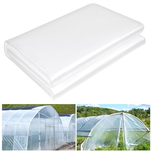ToLanbbt 12 x 26 FT Clear Greenhouse Plastic Sheeting, 6 Mil Polyethylene Film Heavy Duty, Water Sun Frost Wind Dust Resistant Winter Hoop House Toughness Plastic Cover for Farming, Gardening, Agriculture, DIY - Image 1
