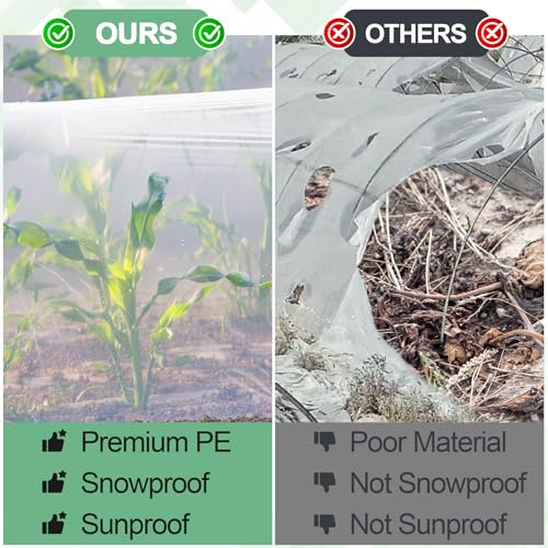 ToLanbbt 12 x 26 FT Clear Greenhouse Plastic Sheeting, 6 Mil Polyethylene Film Heavy Duty, Water Sun Frost Wind Dust Resistant Winter Hoop House Toughness Plastic Cover for Farming, Gardening, Agriculture, DIY - Image 3