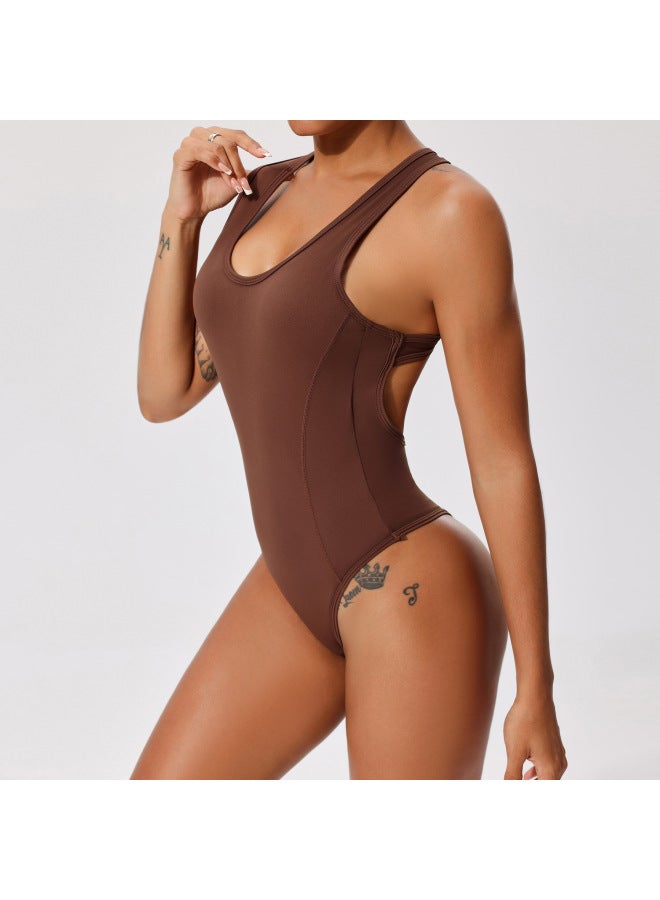 Europe And The United States Leisure Back Base Tight Conjoined Corset Slim-fit Patchwork Conjoined Yoga Clothing Sling Sports