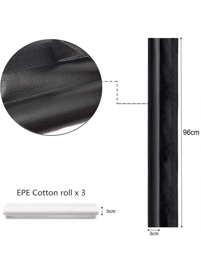 Door Draft Stopper Under Door Draft Blocker Door Seal Sound Proof Adjustable Door Sweeps Bottom Seal Strip Stopper Weather Stripping For Exterior Interior Doors 96Cm Black