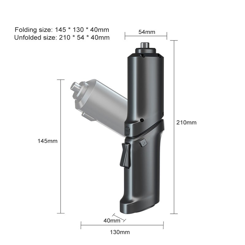 3.5N/M Cordless Portable Electric Screwdriver Bits USB Rechargeable Foldable Electric Screwdriver Bend Straight Heads Adjustable with LED Flashlight for Household Maintenance Cabinet Door - Image 2