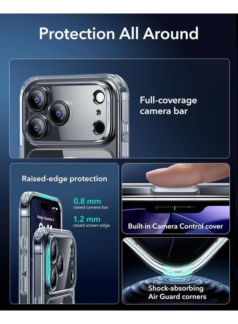 iPhone 17 Pro Max Case, Camera Control, Compatible with MagSafe, Shockproof Military-Grade Protection, Magnetic Phone Case Cover for iPhone 17 Pro Max, Classic Hybrid Case, Clear - Image 4