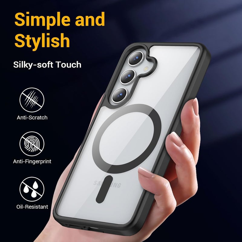 ShieldTech Back Cover Case for Samsung Galaxy S24FE 5G | Anti Yellow | Mag-Safe | Transparent & Black Mobile Phone Case Cover for Samsung Galaxy S 24 FE / S24FE 5G | TPU Transparent & Black - Image 5