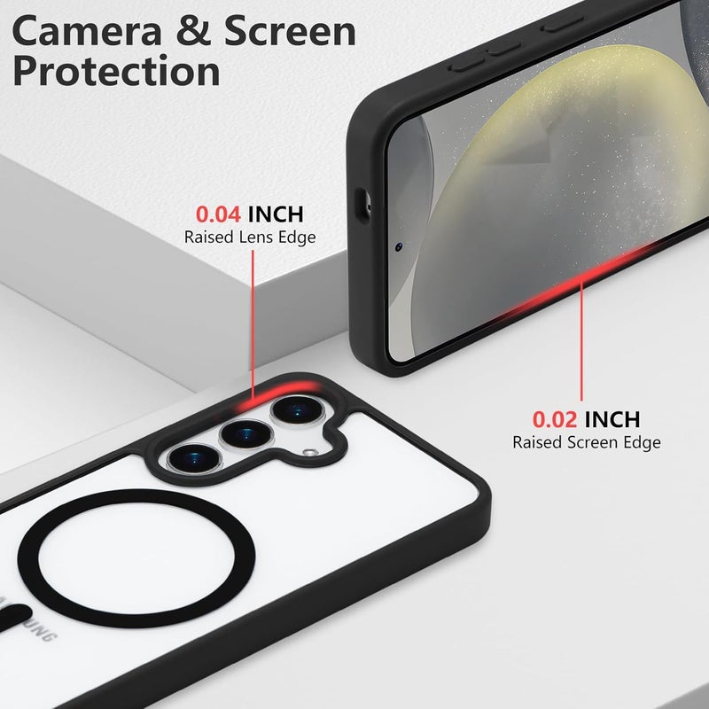 ShieldTech Back Cover Case for Samsung Galaxy S24FE 5G | Anti Yellow | Mag-Safe | Transparent & Black Mobile Phone Case Cover for Samsung Galaxy S 24 FE / S24FE 5G | TPU Transparent & Black - Image 3