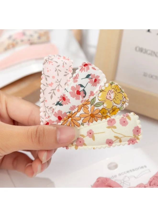 دىدانيالا Aira Ribbon Bow Clip Set with Ponytail For Babies and Girls - Dark Pink