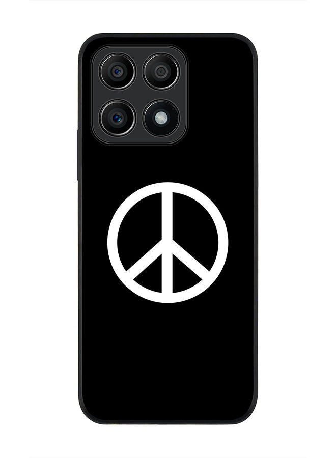 Stylizedd Rugged Black edge case for Honor X8A 4G Slim fit Soft Case Flexible Rubber Edges Anti Drop TPU Gel Thin Cover - Peace Sign - Image 1