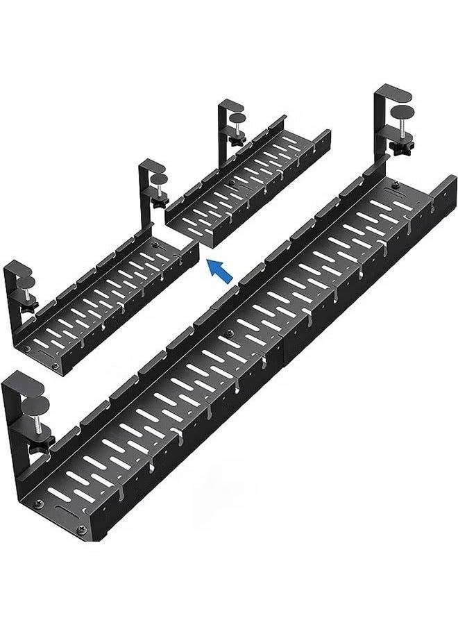 Beauenty Under Desk Cord Organizer, Under Desk Cable Management Tray-The upgraded shrinkable product, No Drill Cable Organizer for Wire Management, No Damage to Desk, Perfect for Office/Home/Kitchens - Image 2