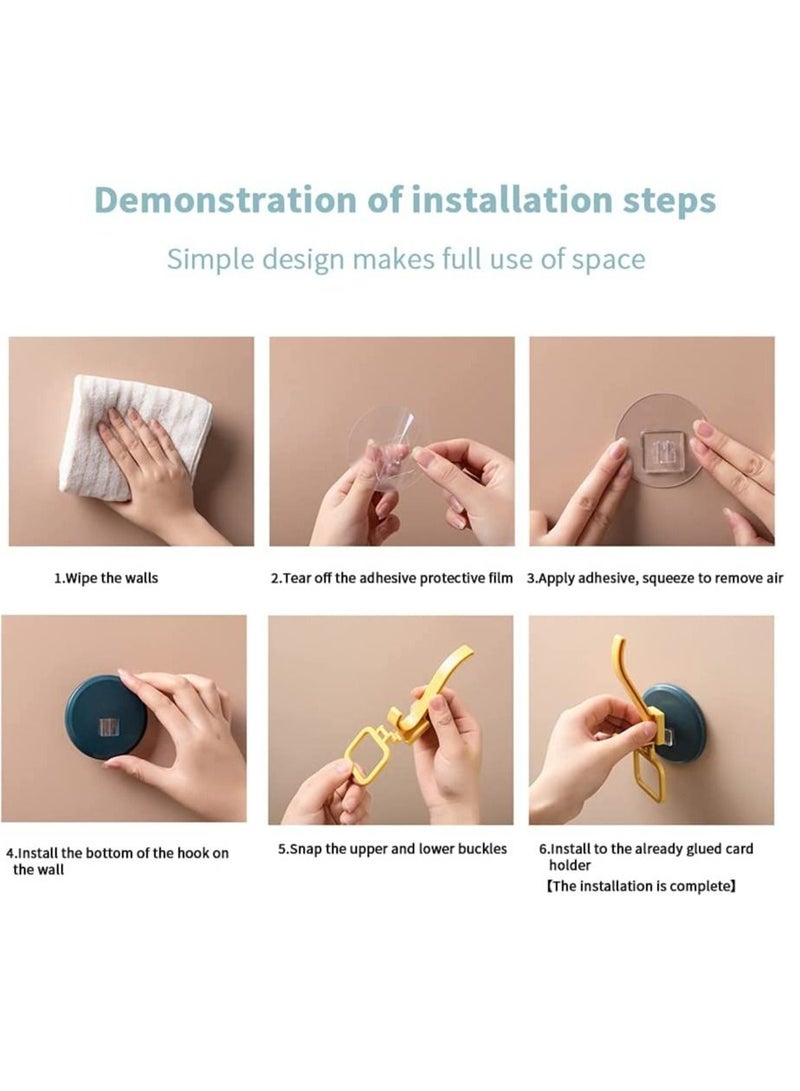 Self Adhesive Hooks Heavy Duty Bathroom Door Hooks Office Home Kitchen Stick on Hooks for Hanging Coats Towels Keys Waterproof, No Drill Glue Needed - 3 Pack (White Blue Black) - Image 5