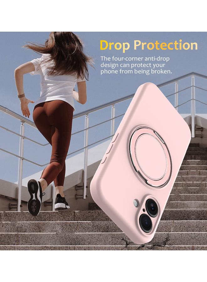 S-TOP Case For iPhone 16 Liquid Silicone MagSafe Phone Case with Rotating Holder - Image 3