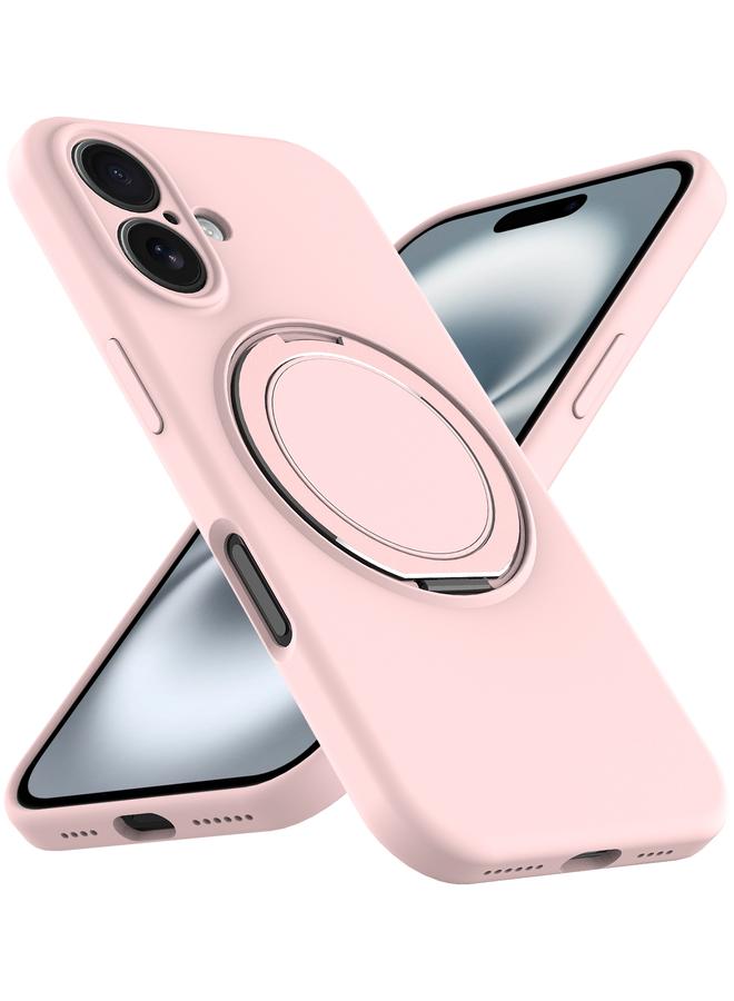 S-TOP Case For iPhone 16 Liquid Silicone MagSafe Phone Case with Rotating Holder - Image 2