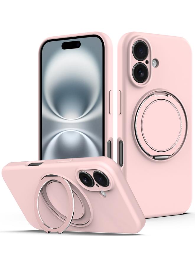 S-TOP Case For iPhone 16 Liquid Silicone MagSafe Phone Case with Rotating Holder - Image 1