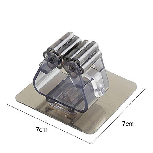 BSITFOW Plastic Broom Holder Wall Mounted Mop Holders Grippers Mop Racks Broom Holders Self Adhesive Hanger Storage and Organization 31485mmL x 31485mmW x 18547mmH Pack of 4 - Image 4