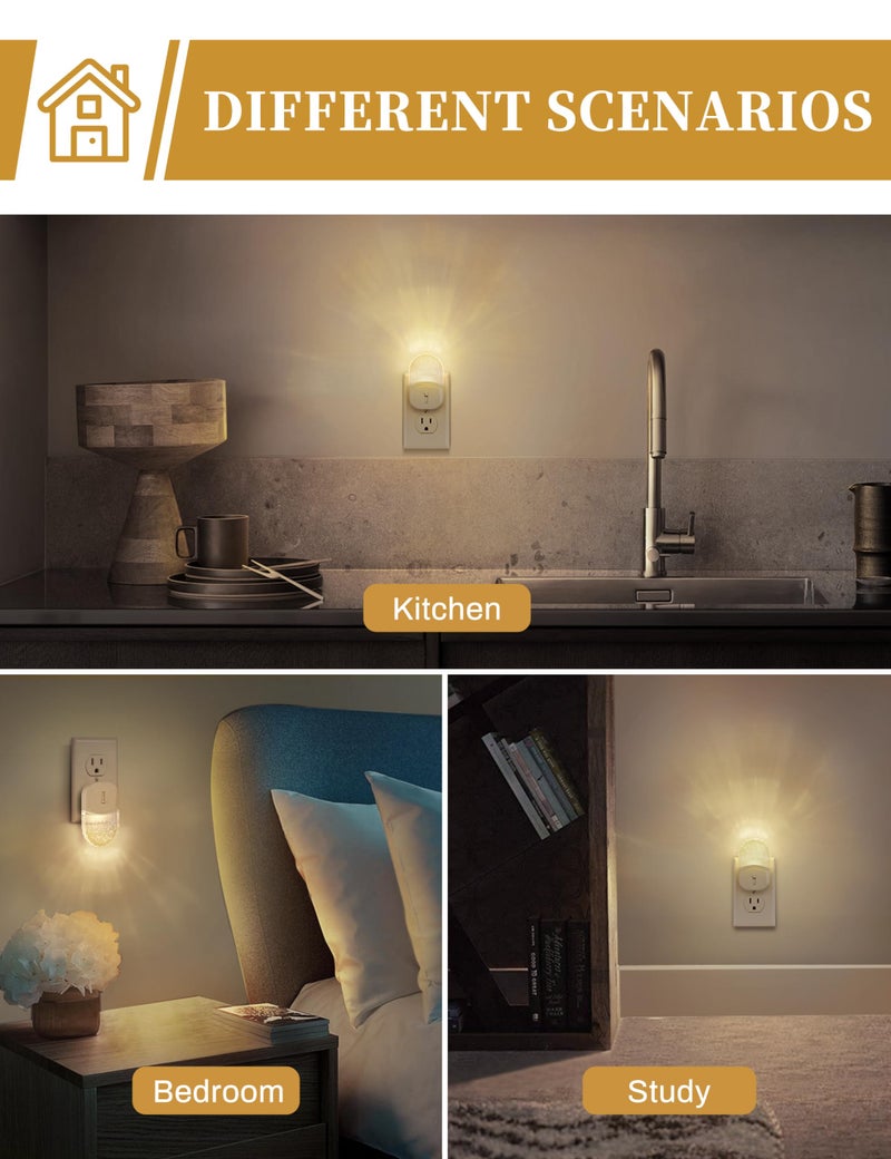 DORESshop LED Night Light, Baby Night Lights [2 Pack], Plug in Night Light with Auto Dusk to Dawn Sensor, Adjustable Brightness NightLight for Kids, Bathroom, Bedroom, Nursery Room, Soft White 3000k - Image 4