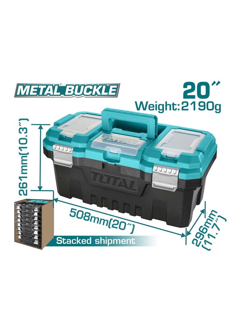 TOTAL Plastic Storage Tool Box 20 Inches With Metal Buckles TPBX0202 - Image 2