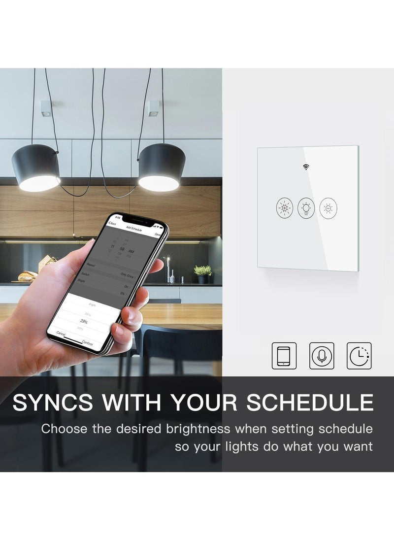 MOES - Smart Dimmer WiFi Switch Touch Glass Panel - Image 1