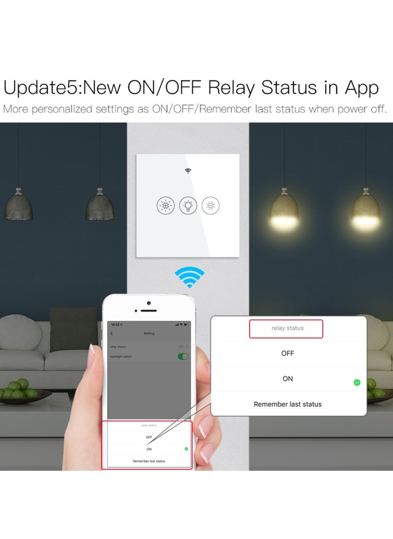 MOES - Smart Dimmer WiFi Switch Touch Glass Panel - Image 1