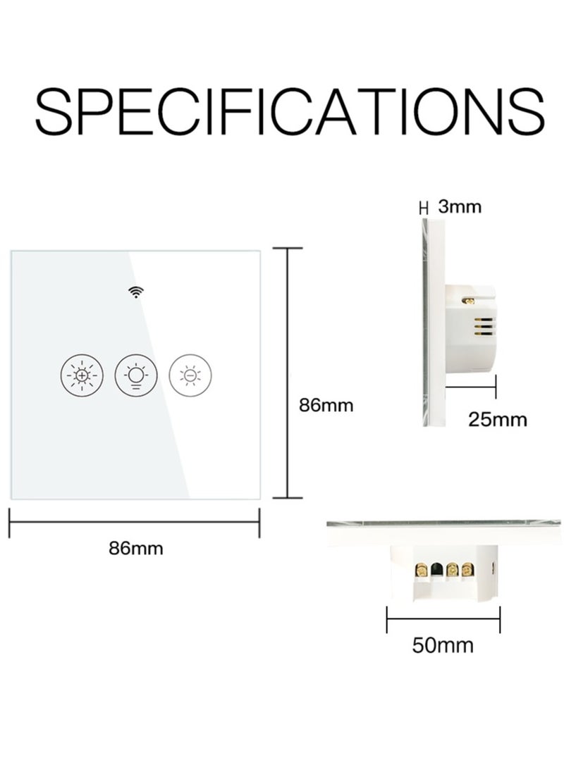 MOES - Smart Dimmer WiFi Switch Touch Glass Panel - Image 1
