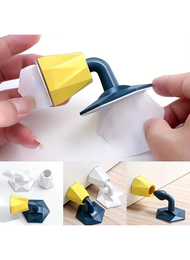 Yellow Self Adhesive Door Stopper No Drilling Quiet Closing Hexagonal Anti Collision Buffer - Image 3