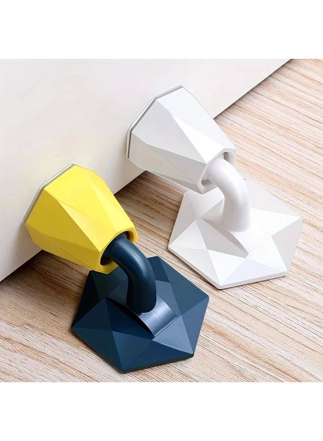 Yellow Self Adhesive Door Stopper No Drilling Quiet Closing Hexagonal Anti Collision Buffer - Image 2