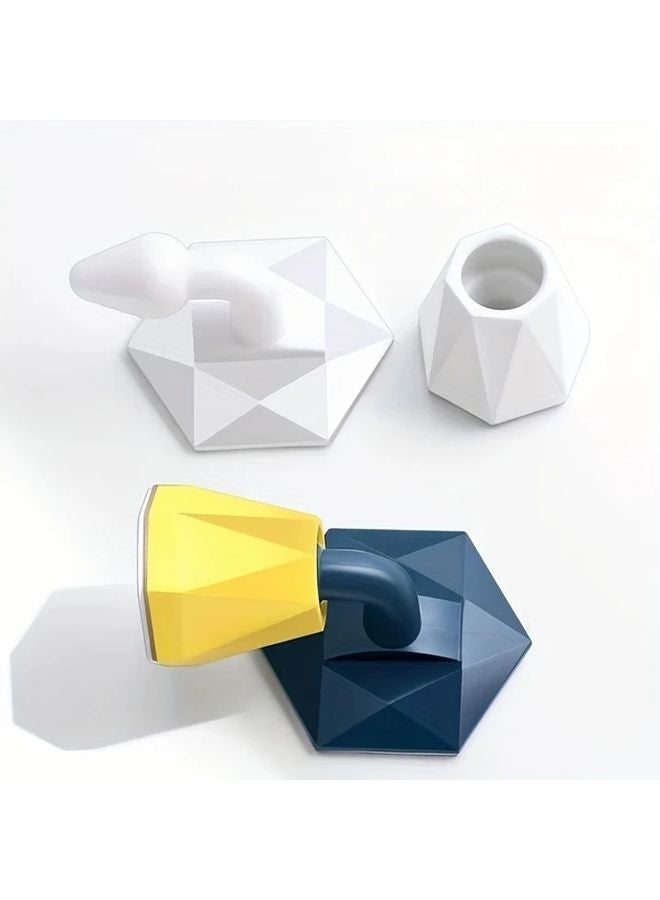 Yellow Self Adhesive Door Stopper No Drilling Quiet Closing Hexagonal Anti Collision Buffer - Image 5