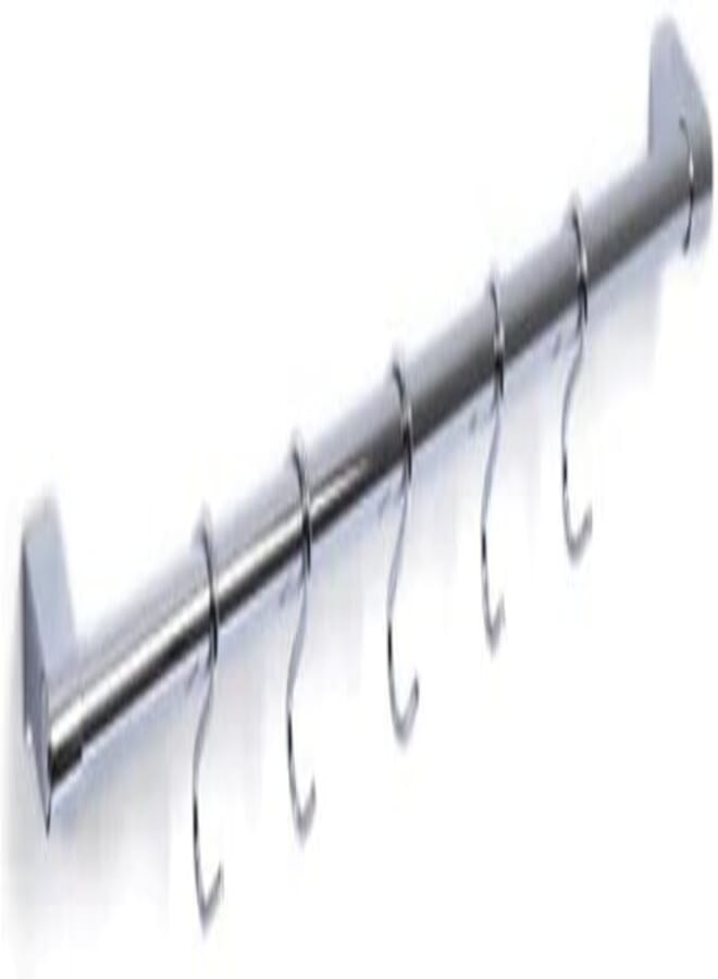 Primanova Kitchen Utensil 80cm Rack, Pots and Pans Hanging Rack Wall Mounted, 304 Stainless Steel Lid Cooking Utensil Hanger, 5 Sliding Hooks for Spatula Spoon, Measuring Cups, towels