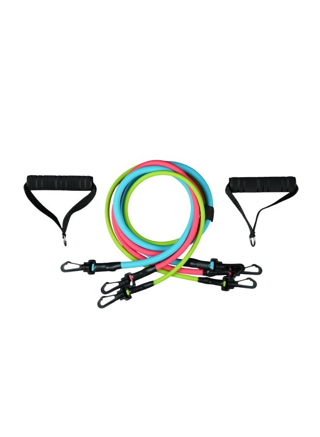 AXOX Fitness Pilates Trimmer Xtra – Multicolor Latex Tube with Soft Grips for Full Body Toning & Stretch - Image 1