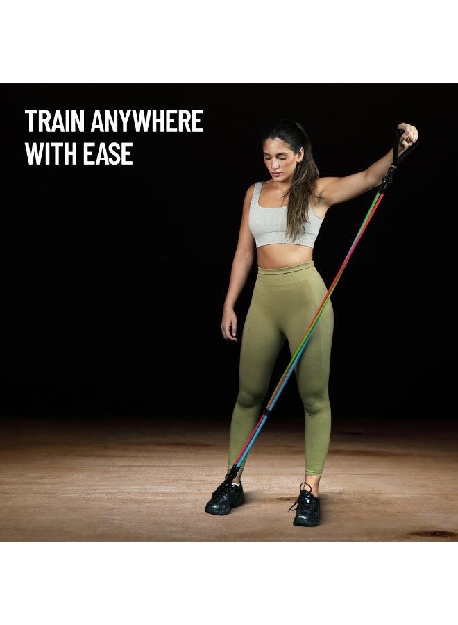 AXOX Fitness Pilates Trimmer Xtra – Multicolor Latex Tube with Soft Grips for Full Body Toning & Stretch - Image 4