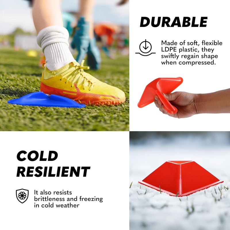 GSI Sports Training Cones for Agility Drills – Soccer & Basketball Multi-Sport Field Markers, Durable Flexible Cones in Multiple Shapes & Packs (20–80 Pack) - Image 3