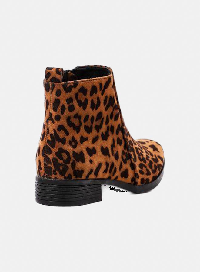 أكس أو ستايل بوت للكاحل من الجلد - نمر - Image 3