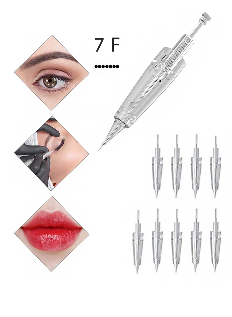 هالونهي 10 قطع من إبر وشم الحواجب، للحواجب وكحل العيون والشفاه (7F) - Image 1