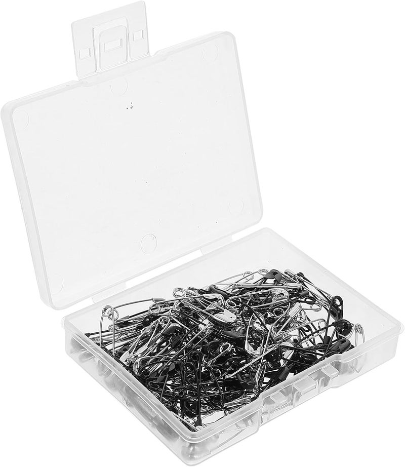 120pcs 19mm Safety Pins for Clothes Metal Mini Name Tag Pins DIY Craft Sewing Accessories and Jewelry Making Black Silver Random Color - Image 1