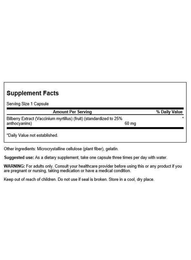 Swanson Bilberry Extract (Standardized) 60 Milligrams 120 Capsules - Image 2