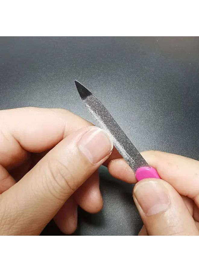 10 Pcs Random Color Stainless Steel Nail Files Dual Sided Sanding Manicure Buffing Tool Beauty Kit Accessories - Image 1