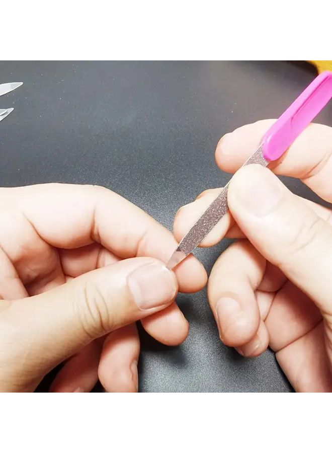 10 Pcs Random Color Stainless Steel Nail Files Dual Sided Sanding Manicure Buffing Tool Beauty Kit Accessories - Image 2