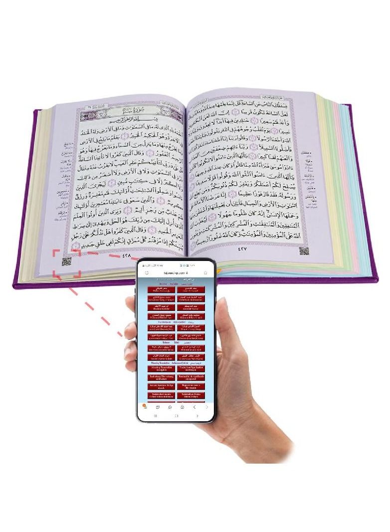 A Colored Quran With An Interpretation Of The Words Of The Noble Qur’an, 10*14,Dark purple  - Image 4