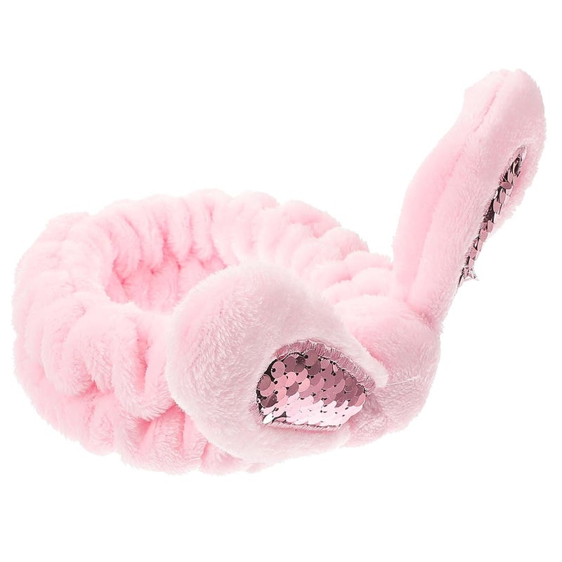 Bunny Ear Facial Headband for Washing Face Soft Plush Makeup Hairband Spa Skincare Accessory for Women and in Dark Pink - Image 1