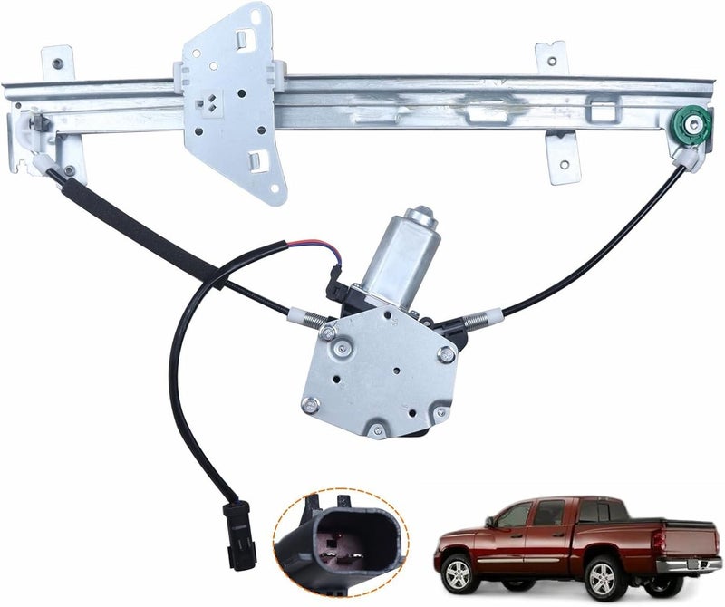 SHOWSEN 741-599 Rear Passenger Power Window Regulator with Motor for 2000-2004 Dakota & 1998-2003 Dodge Durango