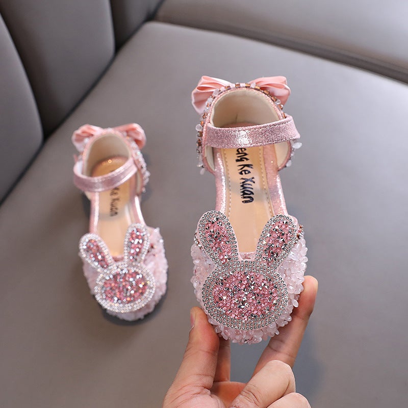 2025 Autumn New Lady Baby Girls Girls Princess Diamond Shoes Leather Shoes Dance Performance Shoes - Image 4