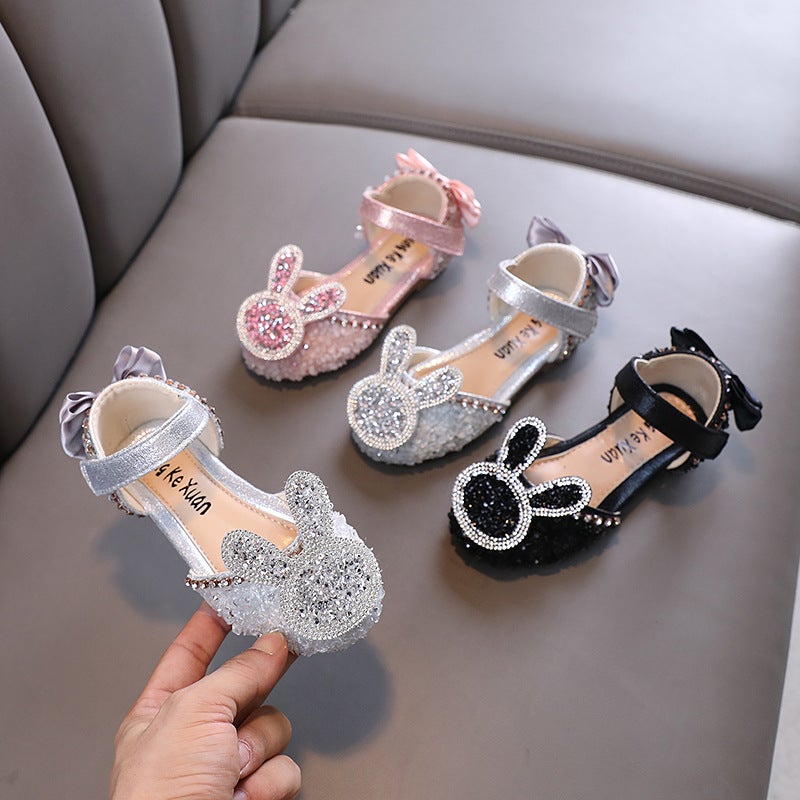 2025 Autumn New Lady Baby Girls Girls Princess Diamond Shoes Leather Shoes Dance Performance Shoes - Image 2