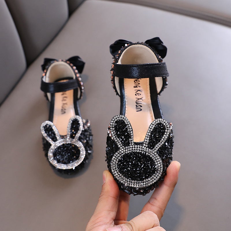 2025 Autumn New Lady Baby Girls Girls Princess Diamond Shoes Leather Shoes Dance Performance Shoes - Image 5