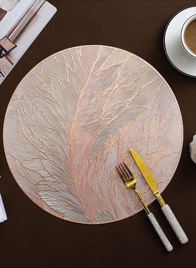 6 قطعة PVC طاولة طعام ديكور Placemats ورد الذهب الماء، مكافحة النفط، عزل الحرارة وسهل التنظيف - Image 3