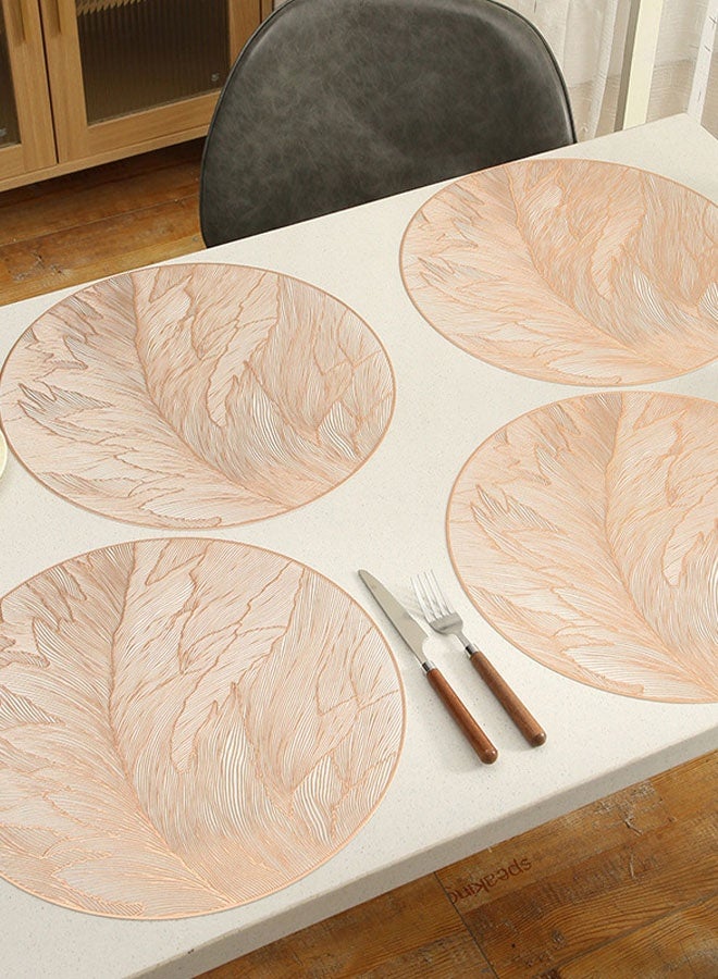 6 قطعة PVC طاولة طعام ديكور Placemats ورد الذهب الماء، مكافحة النفط، عزل الحرارة وسهل التنظيف - Image 4
