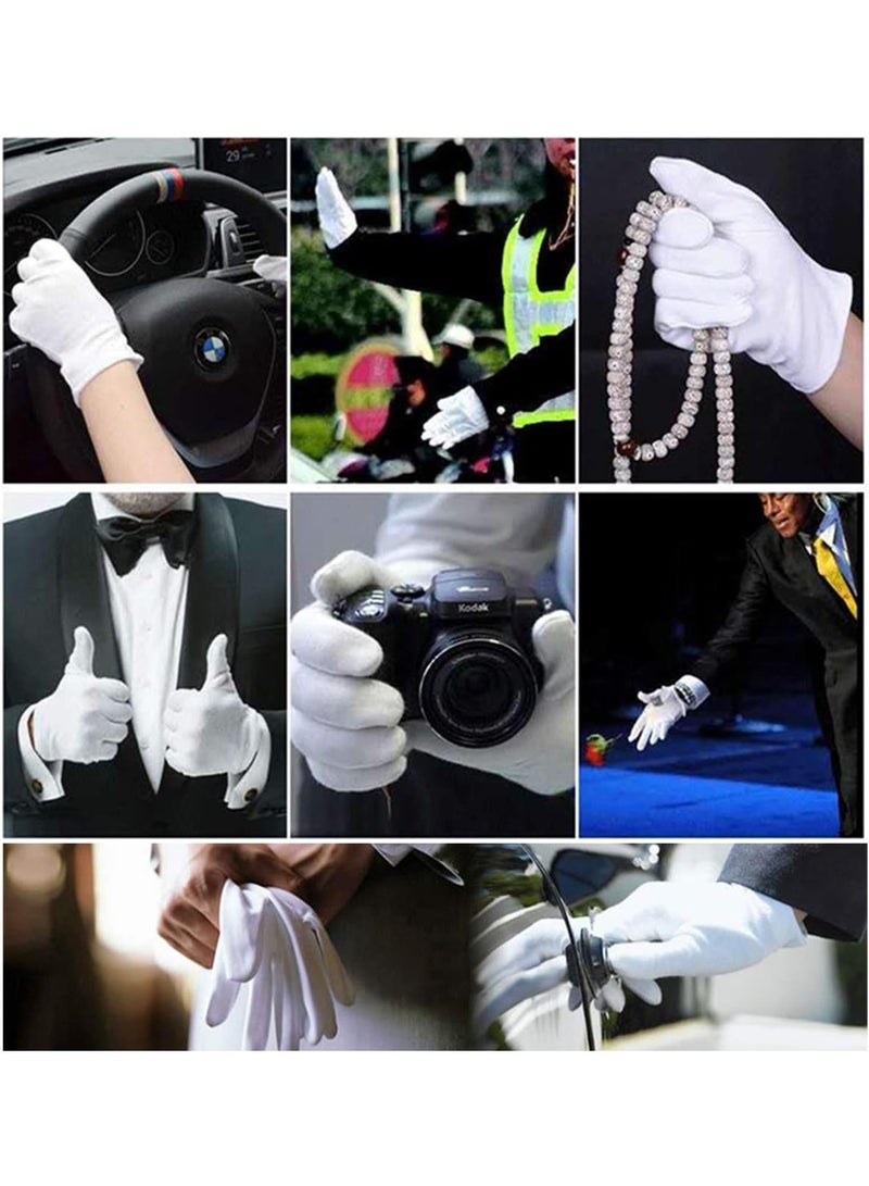 12 Pairs Cotton Gloves for Eczema and Dry Hands, Moisturizing Work Liners with Spa Benefits, Stretchy Fit for Sensitive Skin (White, One Size) - Image 4