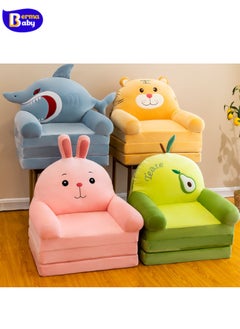 Berma Baby Three Layers of Folding Kids Sofa/Children Sofa/Lazy Sofa/Armchair Flip Open Plush Foldable Mini Sofa Softtoy Cartoon Design Baby Seat Couch (Not Cover!with Liner Filler) (Baby Shark)  - Image 4